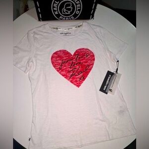 Karl Lagerfeld Woman White Tee with Red Heart
